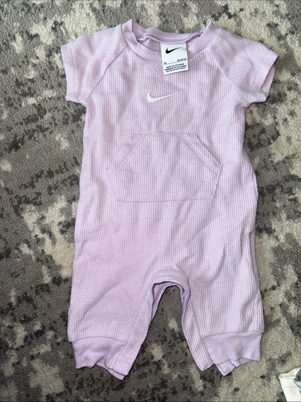 Nike Lavender Short-Sleeve One-Piece Footie